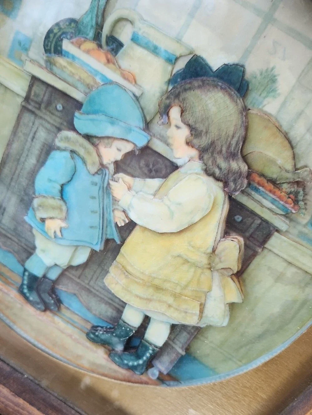 3D Paper Tole  Vintage Children Scene